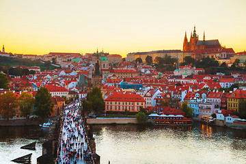 Image showing Overview of Prague with St Vitus Cathedral