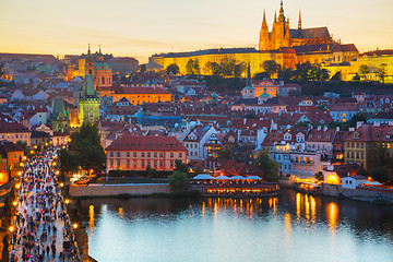 Image showing Overview of Prague with St Vitus Cathedral