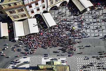 Image showing PRAGUE, CZECH REPUBLIC - AUGUST 24, 2016: Aerial View of people 