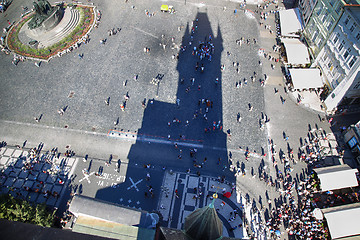 Image showing PRAGUE, CZECH REPUBLIC - AUGUST 24, 2016: Aerial View of people 