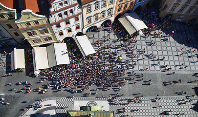 Image showing PRAGUE, CZECH REPUBLIC - AUGUST 24, 2016: Aerial View of people 