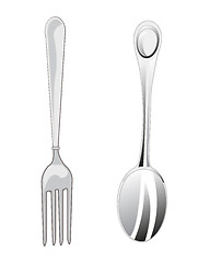 Image showing Spoon and fork