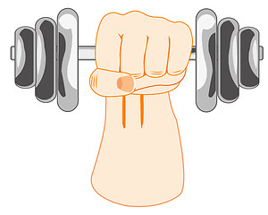 Image showing Hand raising dumbbell