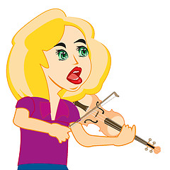 Image showing Girl plays on violin