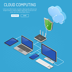 Image showing Cloud Computing Technology Isometric