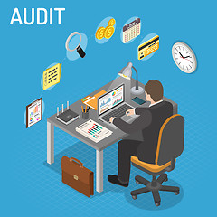 Image showing Auditing, Tax process, Accounting Isometric Concept