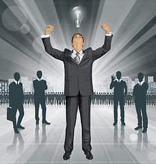 Image showing Vector Businessman With Hands Up