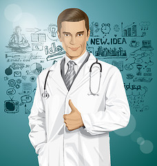 Image showing Vector Doctor With Stethoscope