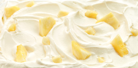 Image showing whipped cream with pineapple pieces