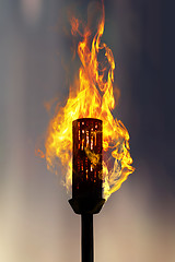 Image showing burning torch at night