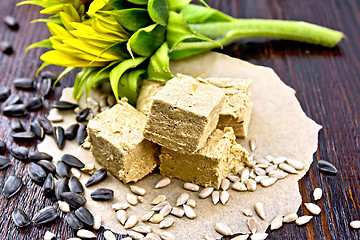 Image showing Halva on paper with sunflower