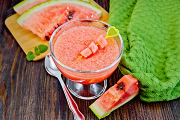 Image showing Jelly airy watermelon on dark board