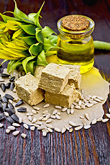 Image showing Halva on paper with seeds and oil