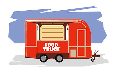 Image showing illustration of food truck rastr