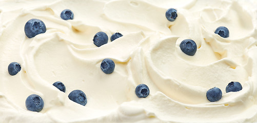 Image showing whipped cream with blueberries