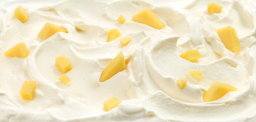 Image showing whipped cream with mango pieces
