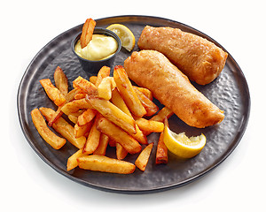 Image showing Plate of Fish and Chips