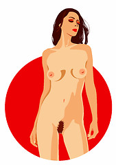 Image showing illustration of nude woman rastr