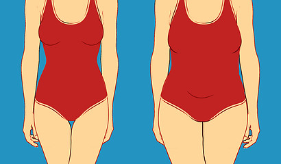 Image showing illustration of two women body