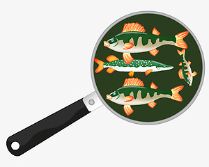 Image showing Fish on griddle