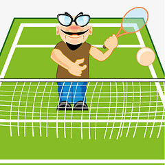 Image showing Man on tennis field