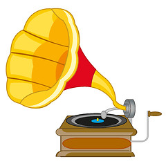 Image showing Old-time music instrument gramophone