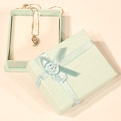 Image showing Diamond Necklace In Small Gift Box