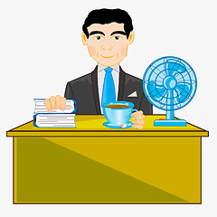 Image showing Man in office at the table