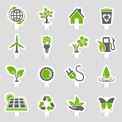 Image showing Environment Icons Sticker Set