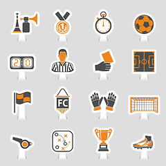 Image showing Soccer Icon Sticker Set