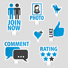 Image showing Set Social Media Sticker Icons