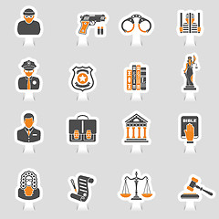 Image showing Crime and Punishment Icons Sticker Set