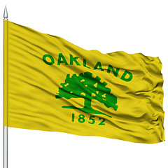 Image showing Oakland City Flag on Flagpole, USA
