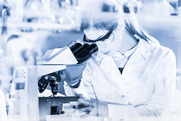 Image showing Female health care researchers working in scientific laboratory.