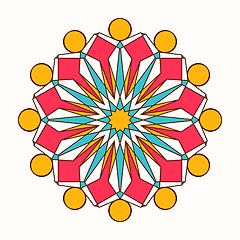 Image showing Oriental vector round ornament with arabesques elements
