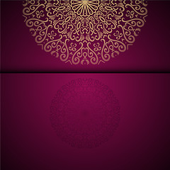 Image showing Vector gold oriental arabesque pattern background with place for