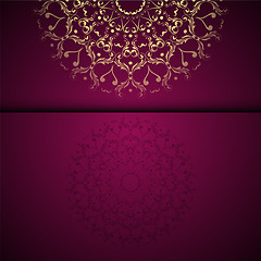 Image showing Vector gold oriental arabesque pattern background with place for