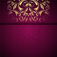 Image showing Vector gold oriental arabesque pattern background with place for