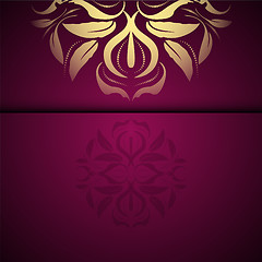 Image showing Vector gold oriental arabesque pattern background with place for