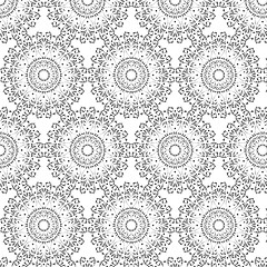 Image showing Oriental vector pattern with round arabesques elements