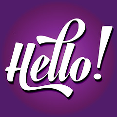 Image showing paper cut word HELLO on ultraviolet background