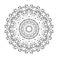 Image showing Oriental vector round ornament with arabesques elements