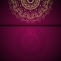Image showing Vector gold oriental arabesque pattern background with place for