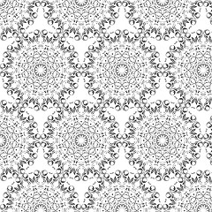 Image showing Oriental vector pattern with round arabesques elements