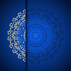 Image showing Vector gold oriental arabesque pattern background with place for