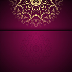 Image showing Vector gold oriental arabesque pattern background with place for