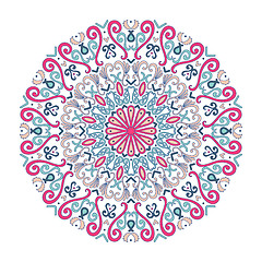 Image showing Oriental vector round ornament with arabesques elements