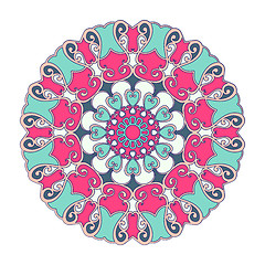 Image showing Oriental vector round ornament with arabesques elements