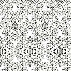 Image showing Oriental vector pattern with round arabesques elements