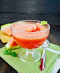 Image showing Jelly airy watermelon on towel